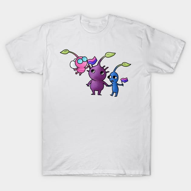 Pride Pikmin Bi T-Shirt by KatieRose